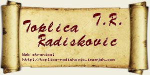 Toplica Radišković vizit kartica